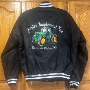 Vintage 80’s North Dakota John Deere Tractor Company Kids Bomber Jacket Youth L